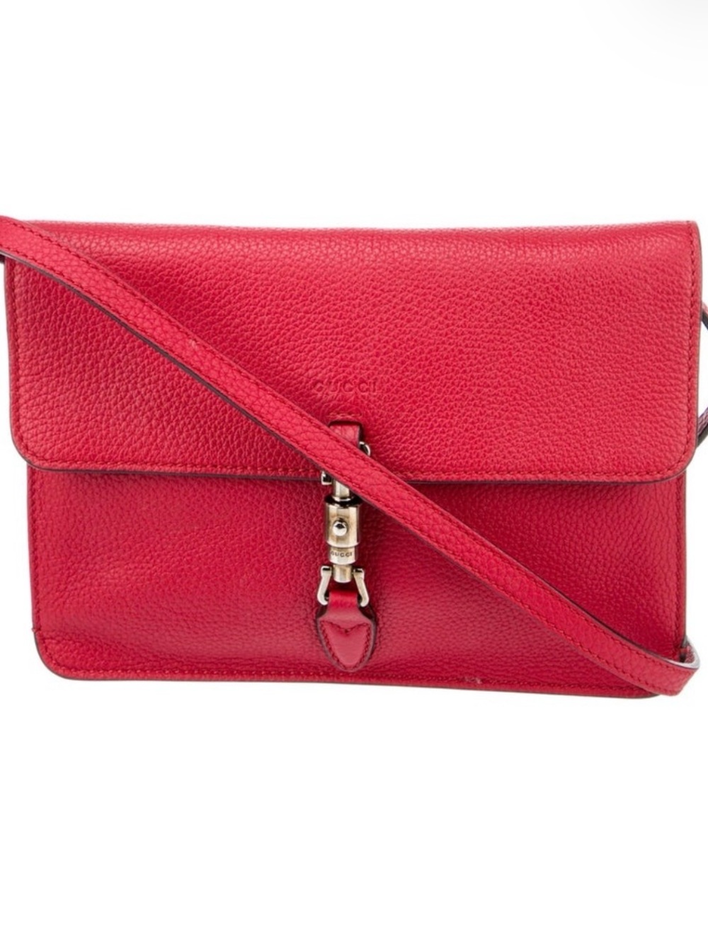 Gucci Red Pebbled Leather Crossbody Bag